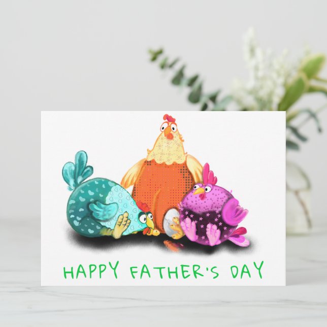Glücklicher Tag des Vaters - Hühner Wartete zu hat (Stehend Vorderseite)