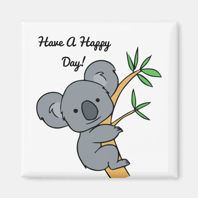 Glücklicher Tag Koala Magnet (Vorne)