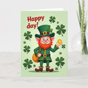 Glücklicher Tag Leprechaun Glück Karte