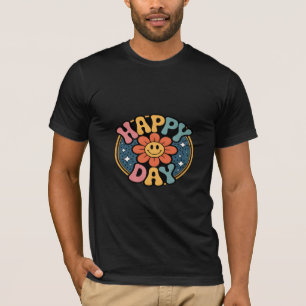 Glücklicher Tag Smiley-Blume T-Shirt