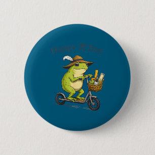Glücklicher Tag Torte 3,14 Frosch Roller lustiger Button