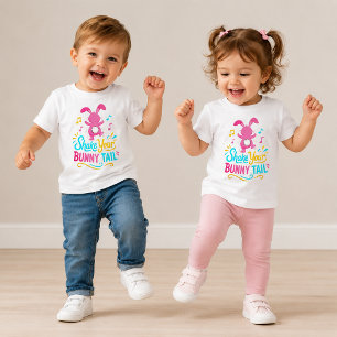 Glücklicher Tanz Rosa Bunny Shake Your Bunny Schwa Kleinkind T-shirt