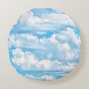 Glücklicher Tanz Sonnige Wolken Dekor Rundes Kissen