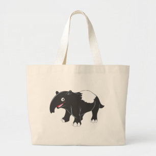 Glücklicher Tapir-Cartoon Jumbo Stoffbeutel