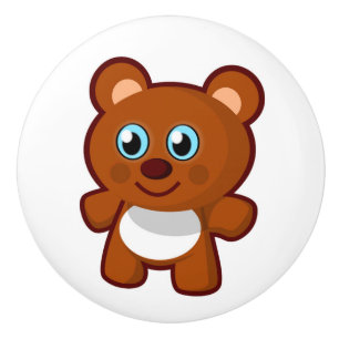 GLÜCKLICHER TEDDYBÄR KERAMIKKNAUF