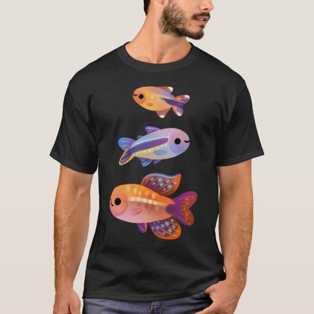 Glücklicher Tetra - Name oder helle Version T-Shirt (Vorderseite)