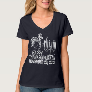 Glücklicher Thanksgivukkah Thankgiving Chanukka T T-Shirt