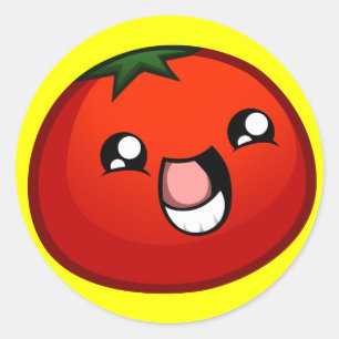 Glücklicher Tomate-Aufkleber Runder Aufkleber