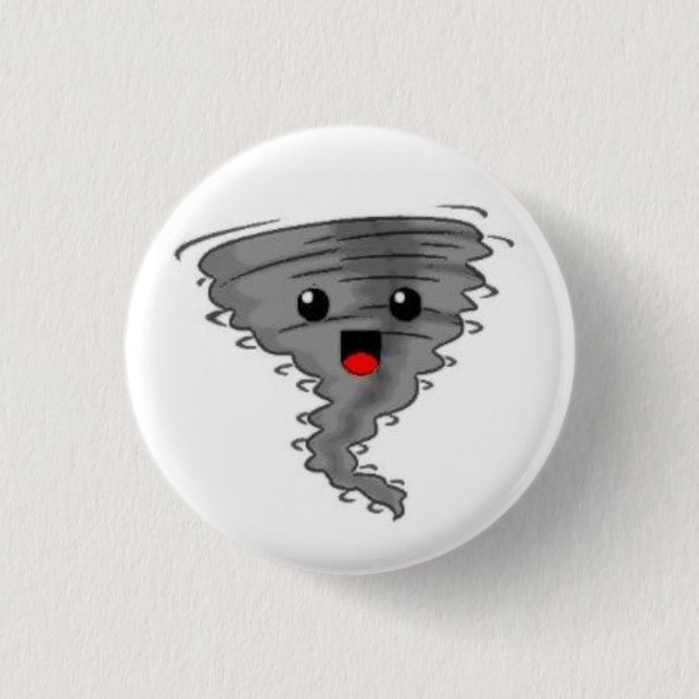 Glücklicher Tornado Button (Vorderseite)