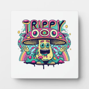 Glücklicher Trippy-Pilz Fotoplatte