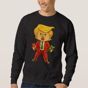 Glücklicher Trump Lustiger Trump Bulle Bär Trump M Sweatshirt