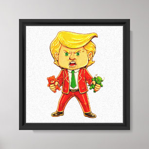 Glücklicher Trump Lustiger Trump Investiert Trump Leinwanddruck