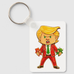 Glücklicher Trump Lustiger Trump Investiert Trump Schlüsselanhänger