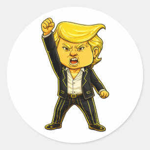Glücklicher Trump Revers Aufnäher Meme Kampf Wüten Runder Aufkleber