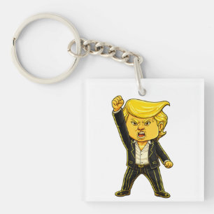Glücklicher Trump Revers-Meme Kampf Kampf Wütender Schlüsselanhänger