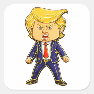Glücklicher Trump-Reverspin-Meme Wütender Trump-Po Quadratischer Aufkleber