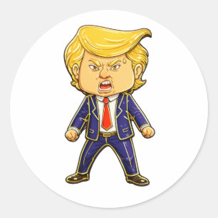 Glücklicher Trump-Reverspin-Meme Wütender Trump-Po Runder Aufkleber