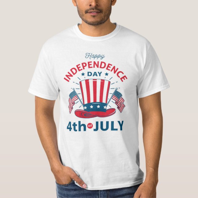 Glücklicher Unabhängigkeitstag - 4. Juli Feier T-Shirt (Vorderseite)