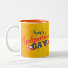 Glücklicher Unabhängigkeitstag - 4. Juli Geschenk Zweifarbige Tasse