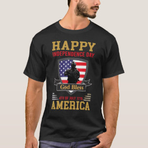 Glücklicher Unabhängigkeitstag 4. Juli Gott segne  T-Shirt
