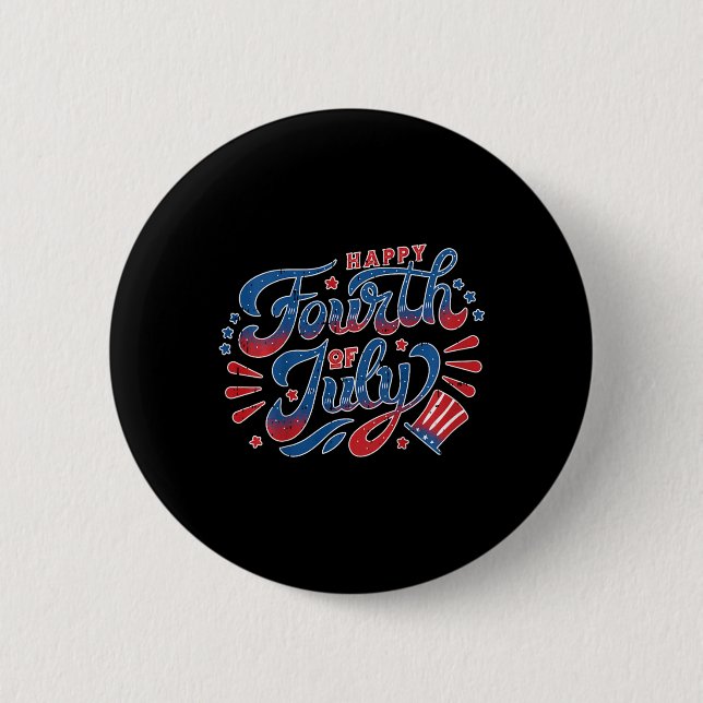 Glücklicher Unabhängigkeitstag 4. Juli Kinder Klei Button (Vorderseite)