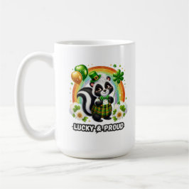 Glücklicher und stolzer Shamrock Skunk Kaffeetasse