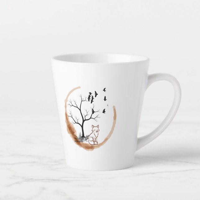 „Glücklicher Unfall“ Fuchs-Tasse – Friedlich, Kuns Milchtasse (Rechts)