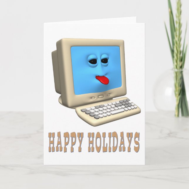 GLÜCKLICHER URLAUB COMPUTER GREETING FEIERTAGSKARTE (Vorderseite)