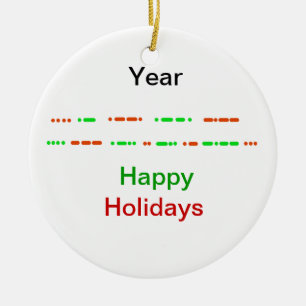 Glücklicher Urlaub in Morse Code Xmas Ornament
