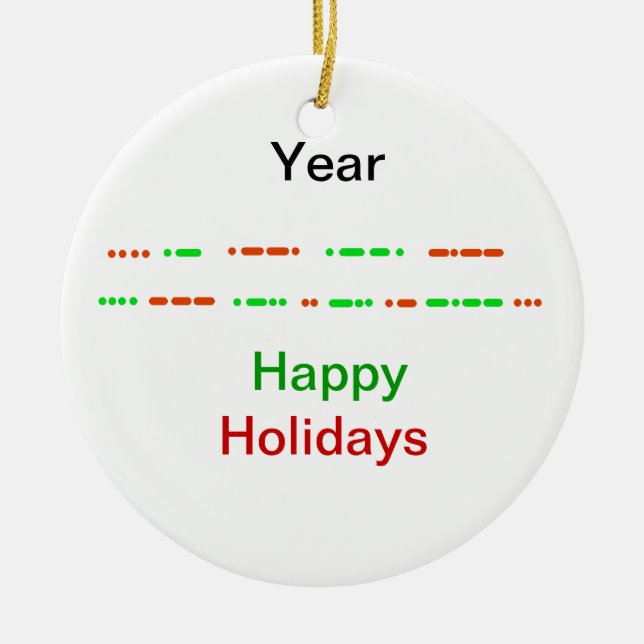 Glücklicher Urlaub in Morse Code Xmas Ornament (Vorne)