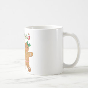 Glücklicher Urlaub Lebkuchenmann Junge Mädchen Kaffeetasse