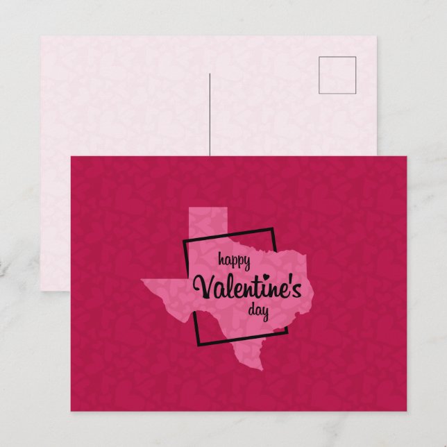 Glücklicher Valentinstag aus Texas Postcard Postkarte (Vorne/Hinten)
