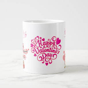 Glücklicher Valentinstag Becher mit süßem Teddybär Jumbo-Tasse