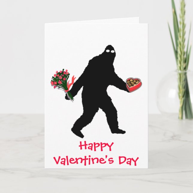 Glücklicher Valentinstag Bigfoots Feiertagskarte (Vorderseite)
