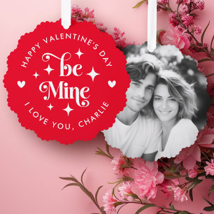 Glücklicher Valentinstag bin mein Herz Foto Ornament Karte