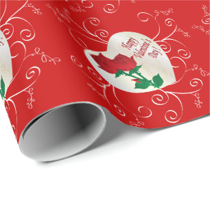 Glücklicher Valentinstag elegant Geschenkpapier