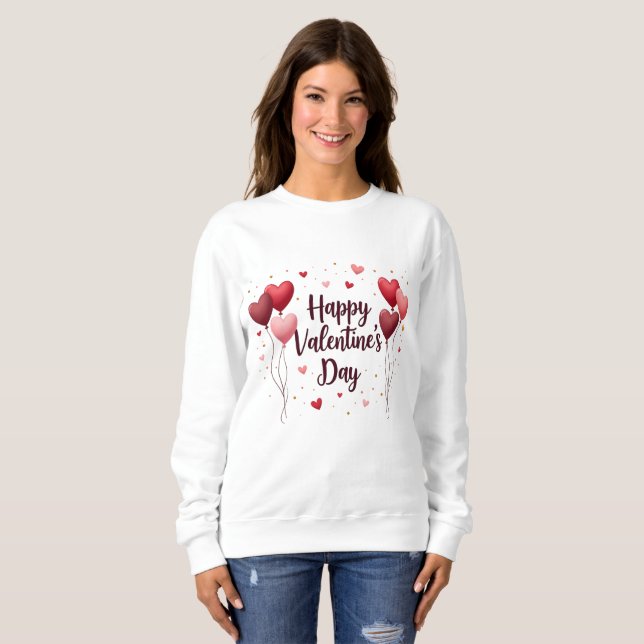 Glücklicher Valentinstag Elegantes Sweatshirt (Vorne ganz)