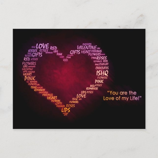 Glücklicher Valentinstag Feiertagspostkarte (Vorderseite)