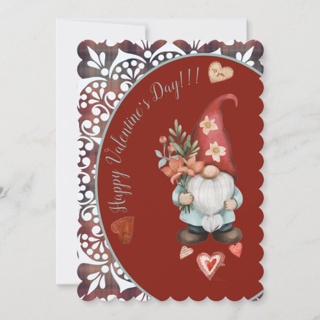 Glücklicher Valentinstag - Flachkarte für verzaube Feiertagskarte (Vorderseite)