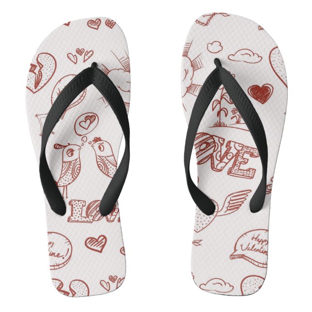 Glücklicher Valentinstag Flip Flops (Fußbett)