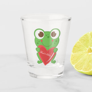 Glücklicher Valentinstag-Frosch Schnapsglas