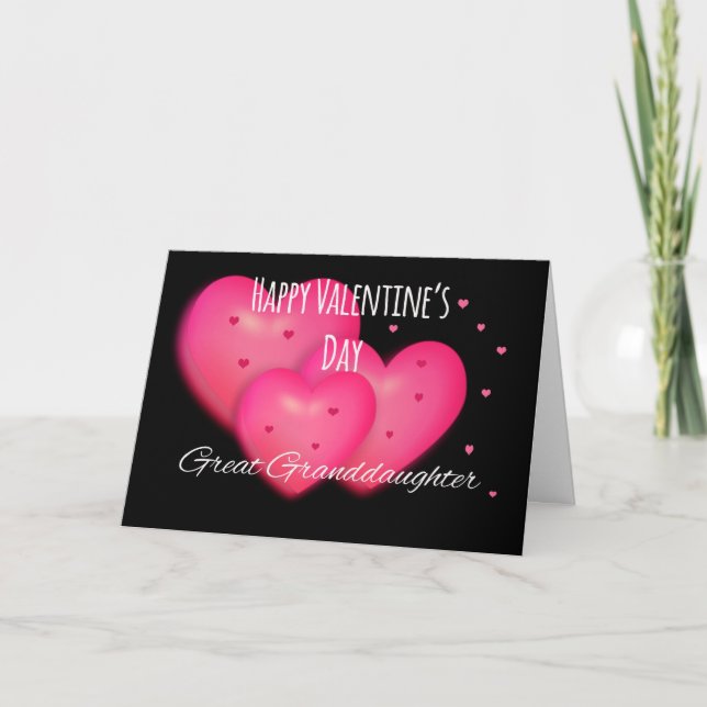 Glücklicher Valentinstag groß - Enkelin Feiertagskarte (Vorderseite)