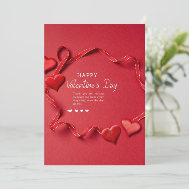 Glücklicher Valentinstag Gruß wünscht Liebe Feiertagskarte (Stehend Vorderseite)