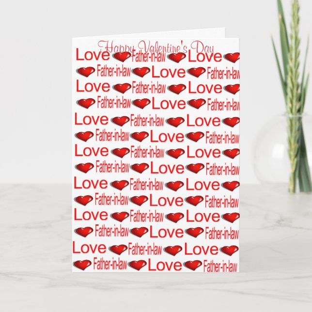 Glücklicher Valentinstag Grußkarte Schwiegervater Feiertagskarte (Vorderseite)