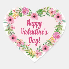 Glücklicher Valentinstag Herz-Aufkleber