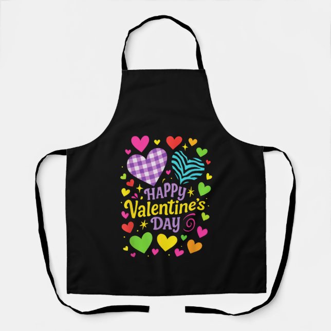 Glücklicher Valentinstag - Herzen Liebe Schürze (Vorderseite)