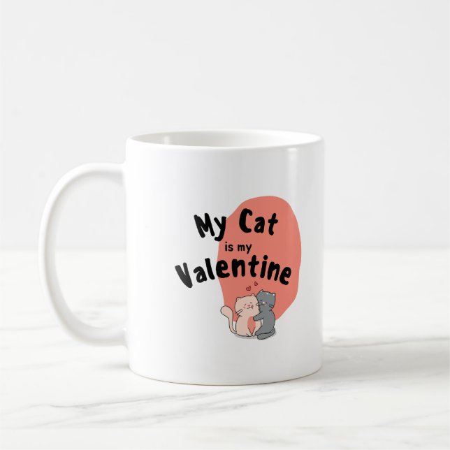 Glücklicher Valentinstag - meine Katze ist mein Va Kaffeetasse (Links)