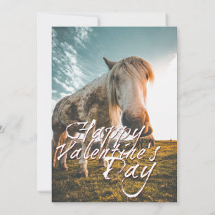 Glücklicher Valentinstag mit Blick auf Pferd