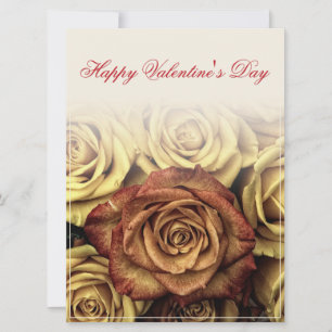 Glücklicher Valentinstag mit gelbem Rosenbuquet