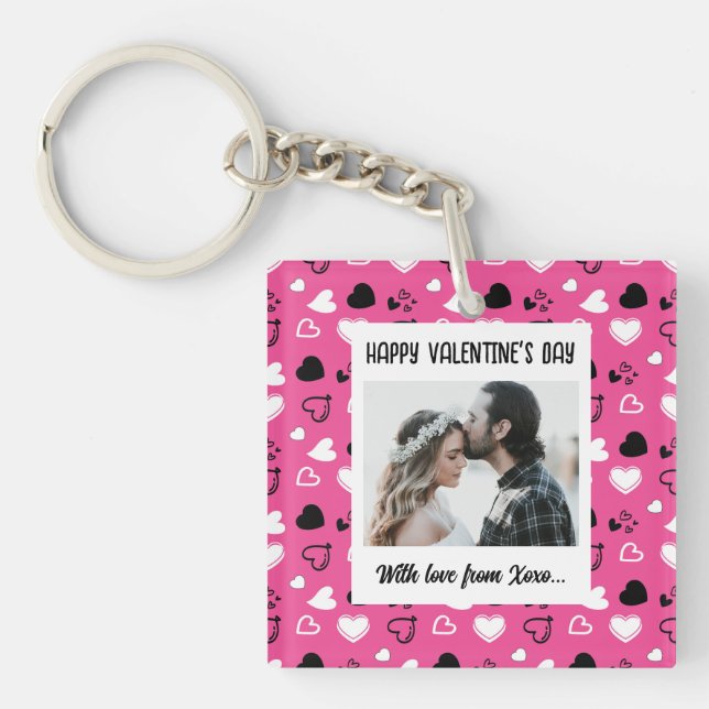 Glücklicher Valentinstag mit Liebe Schlüsselanhänger (Vorderseite)